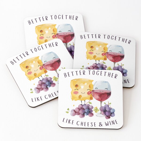 Item preview, Wine And Cheese Better Together Watercolor Style designed and sold by CosyTeal.