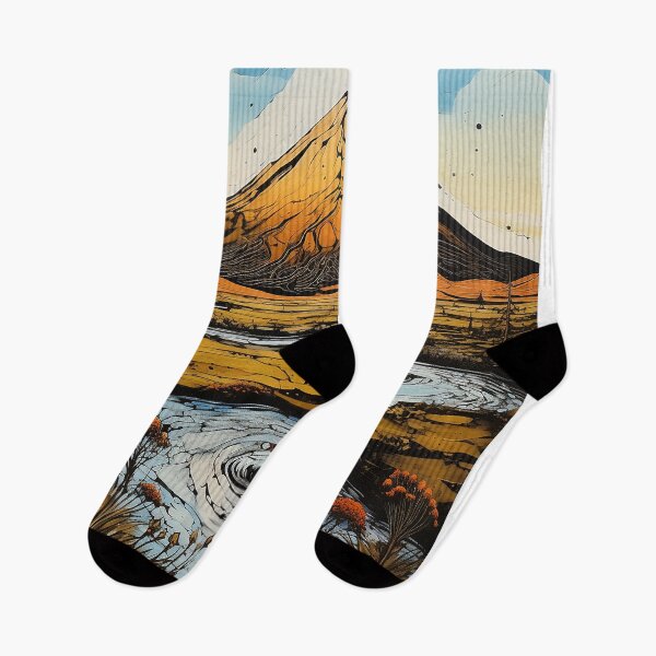 Item preview, Chile volcano colorful travel vintage graphics designed and sold by wonderfulpark.