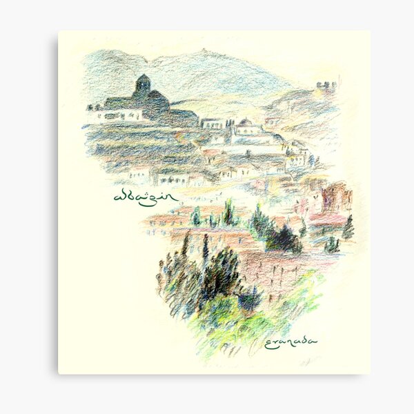 Granada · View of the Albaicín at dawn Metal Print