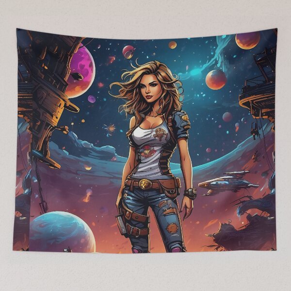 Item preview, Cosmic Voyager: A Galactic Adventurer's Portrait designed and sold by ArtComixHaven.