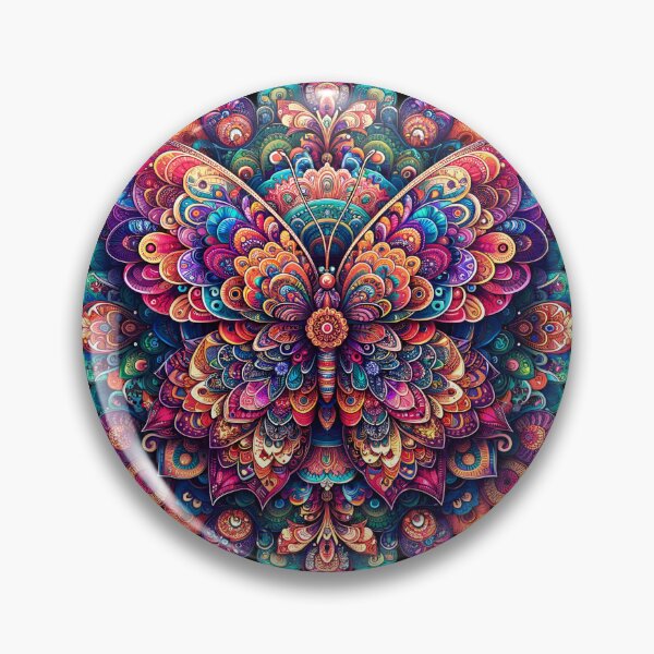 Item preview, Polish Pottery Folk Art Abstract Mandala Butterfly designed and sold by Pati-Design.