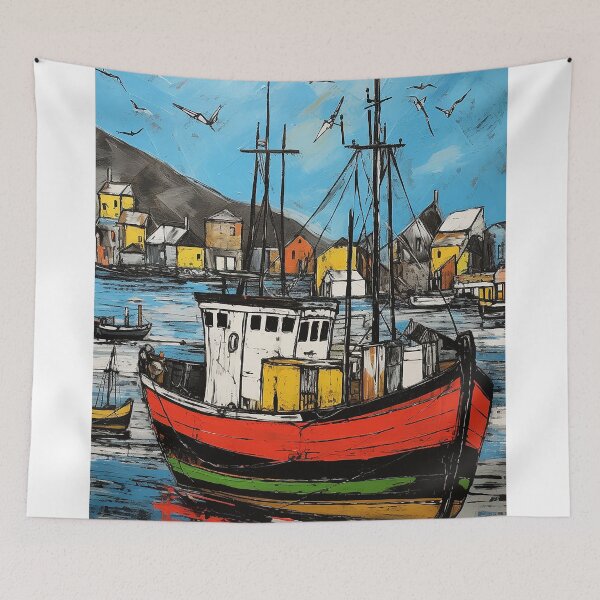 Item preview, Port skandynavia colorful travel vintage graphics designed and sold by wonderfulpark.