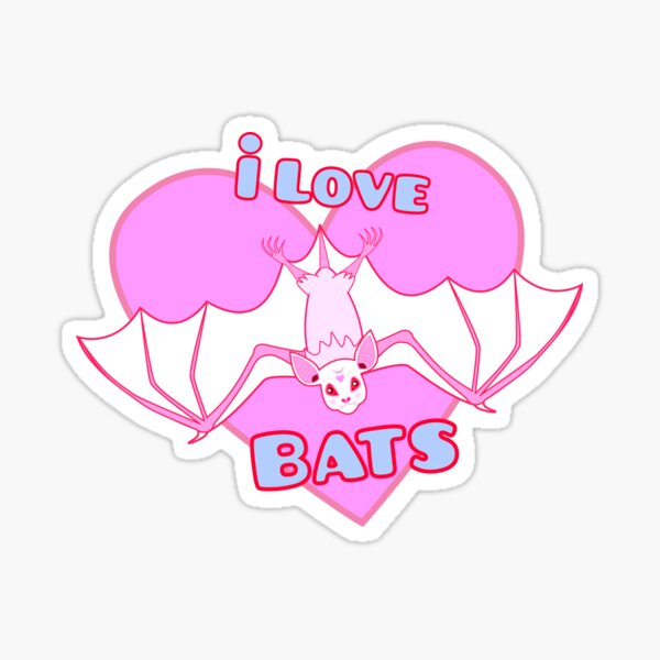 I Love Bats Sticker