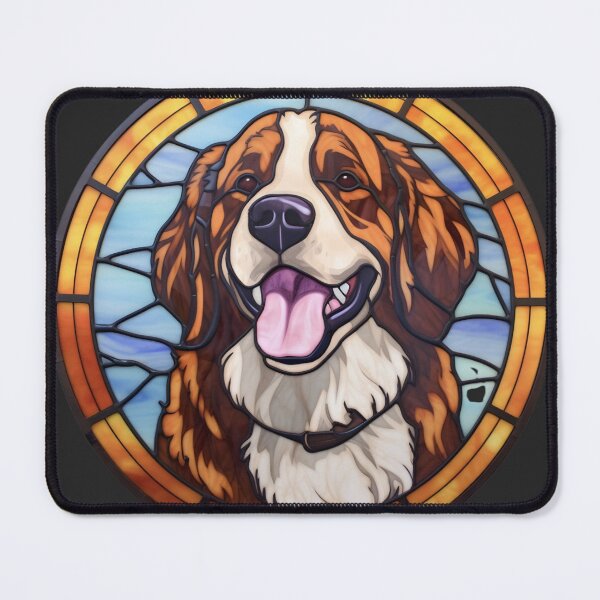 Item preview, Stained Glass St Bernard - Black designed and sold by Mothrrr.