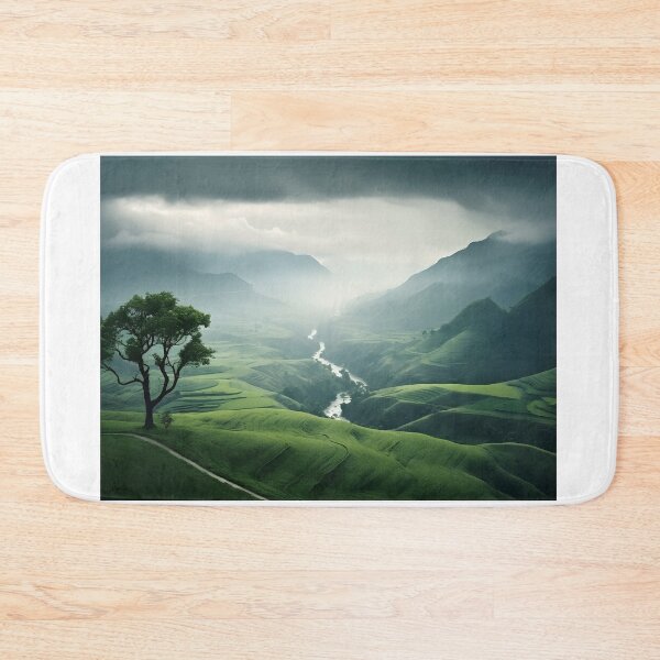 Item preview, A tree on a hill with a river running through it designed and sold by johndesign88.