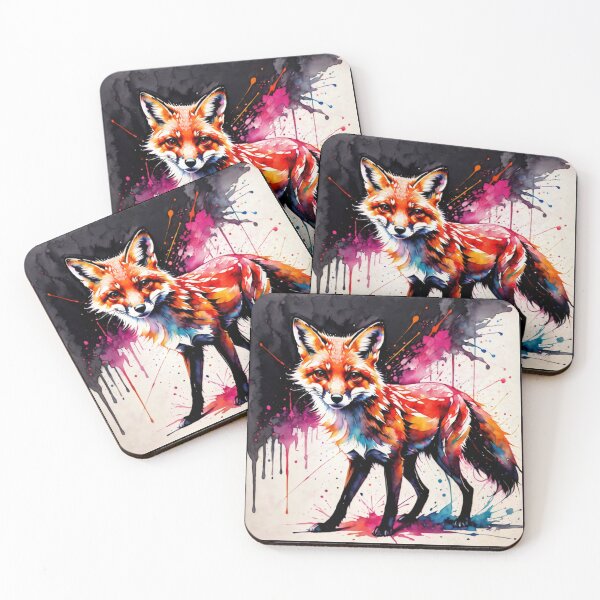 Item preview, Colorful wolf Paint Splash Artwork  designed and sold by BotunPeony.