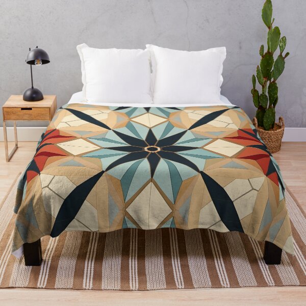 Artikelvorschau, Grafisches Retro-Kaleidoskop: Symmetrische Formen in einer Farbpalette entworfen und verkauft von Piotrek0001.