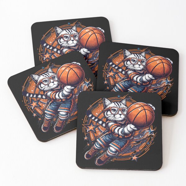 Item preview, Basketball cat dunking glasses gift designed and sold by Pineapple-Tree.