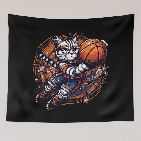 Item preview, Basketball cat dunking glasses gift designed and sold by Pineapple-Tree.