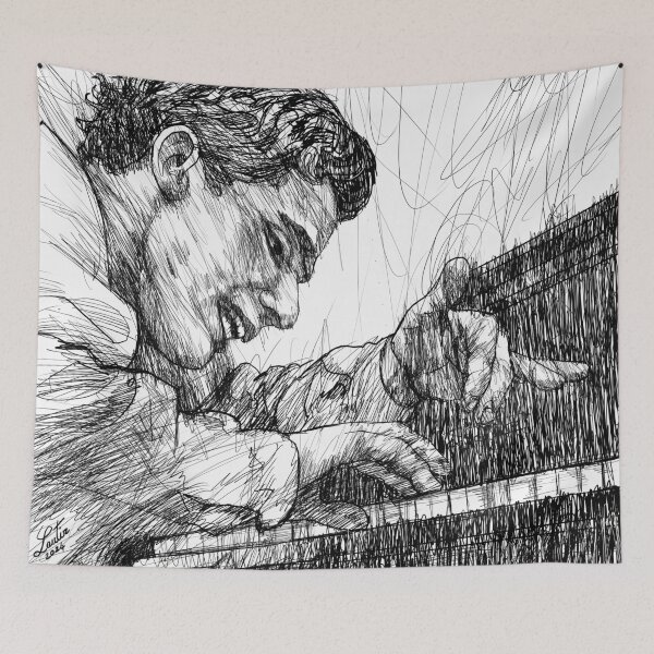 Item preview, GLENN GOULD - ink portrait .2 designed and sold by lautir.