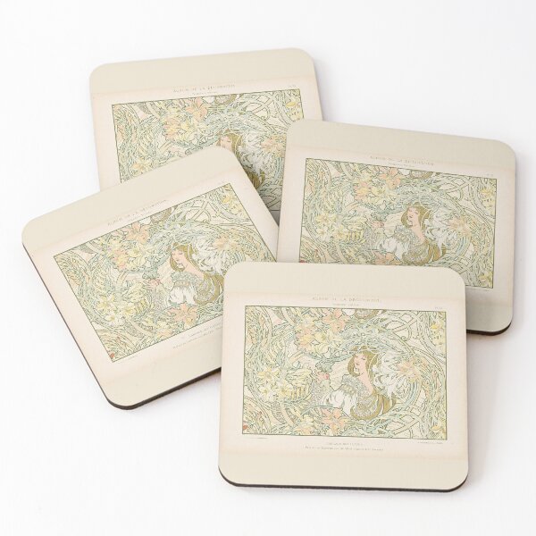 Item preview, HD. Language of Flowers, from Album de la décoration (1900), by Alphonse Mucha.(Original colors) designed and sold by MINDTHECHERRY.