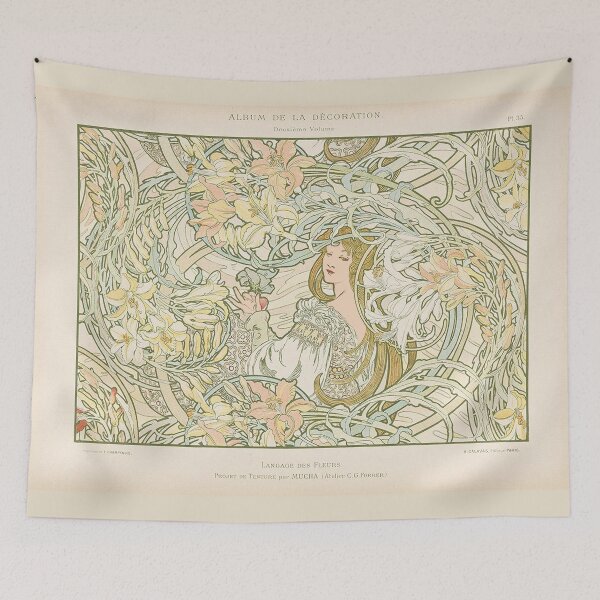 Item preview, HD. Language of Flowers, from Album de la décoration (1900), by Alphonse Mucha.(Original colors) designed and sold by MINDTHECHERRY.