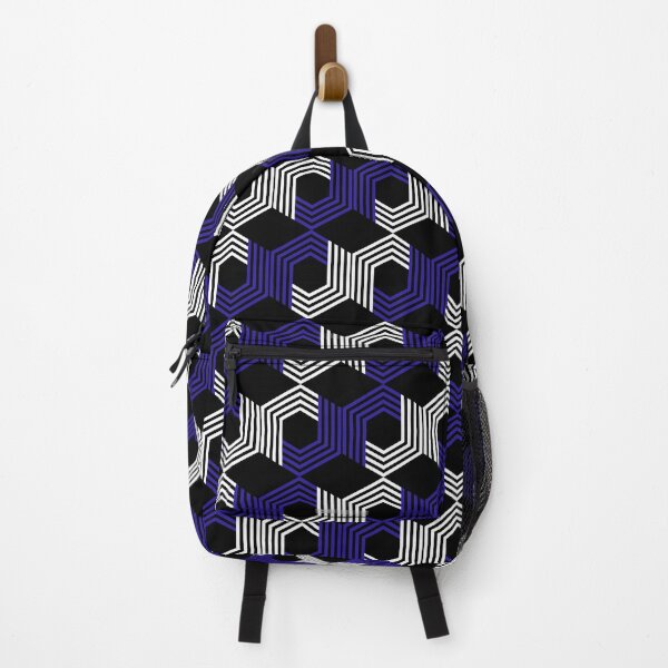 Item preview, A033 HEXAGON GEOMETRIC BLUE BLACK AND WHITE RETRO PATTERN - VECTOR VINTAGE ABSTRACT SHAPE ART PRINT DESIGN designed and sold by HoneyBlizz.