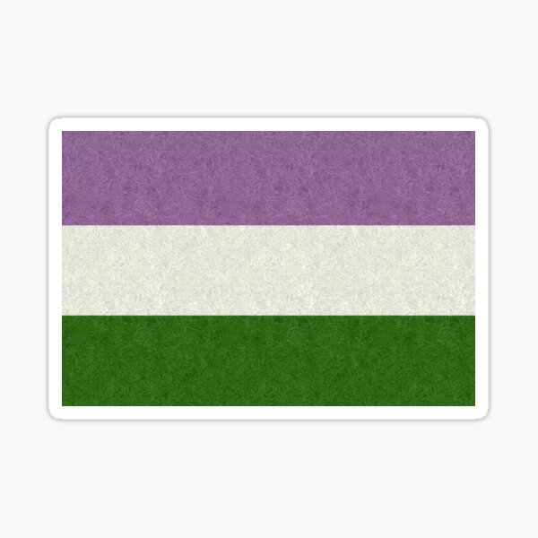 Genderqueer Pride Flag Colored Background Sticker