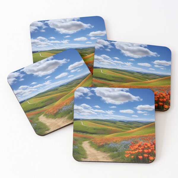 Item preview, A dirt road leading to a flower field designed and sold by johndesign88.