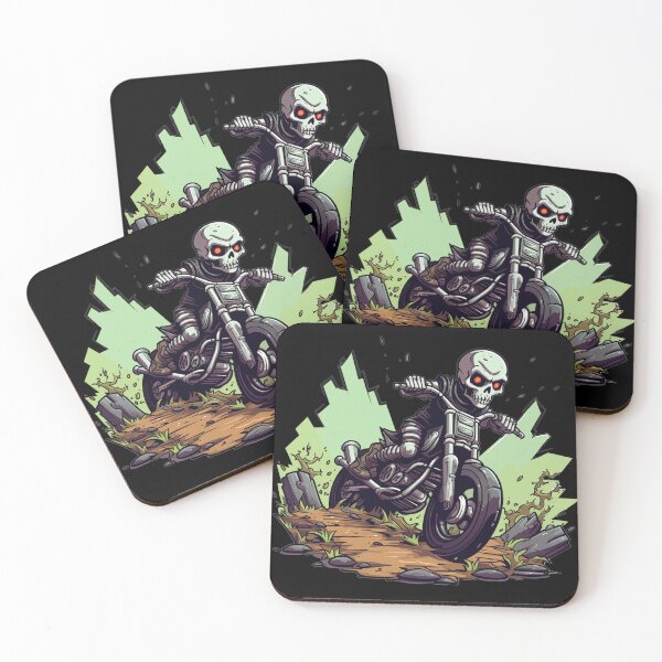 Item preview, Skeleton riding a motorcycle designed and sold by HappyStickBike.