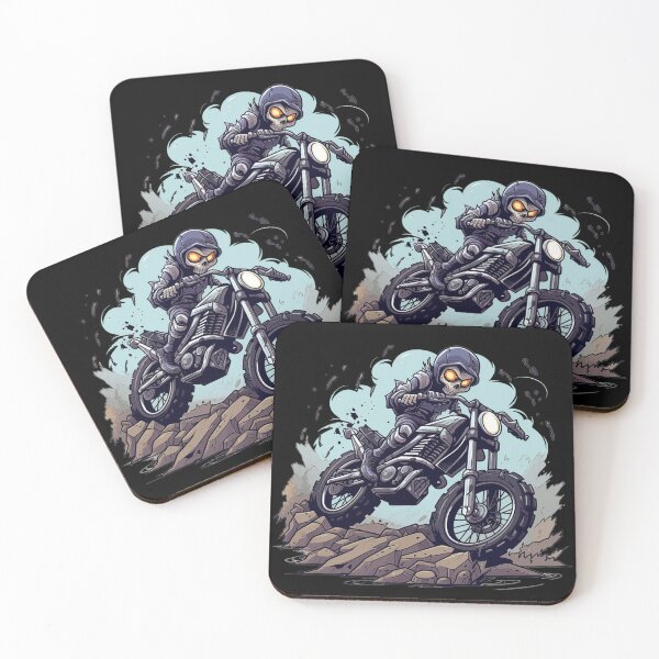 Item preview, Skeleton riding a motorcycle designed and sold by HappyStickBike.