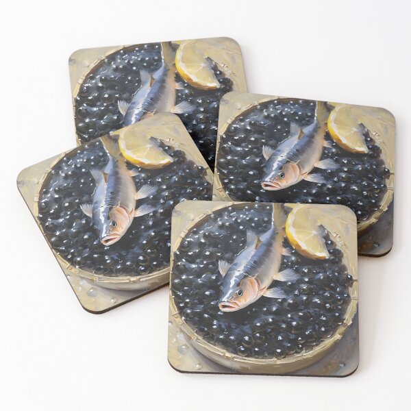 Item preview, OIL PAINTING  RUSSIAN STURGEON CAVIAR designed and sold by PIGCASSOSAIART.