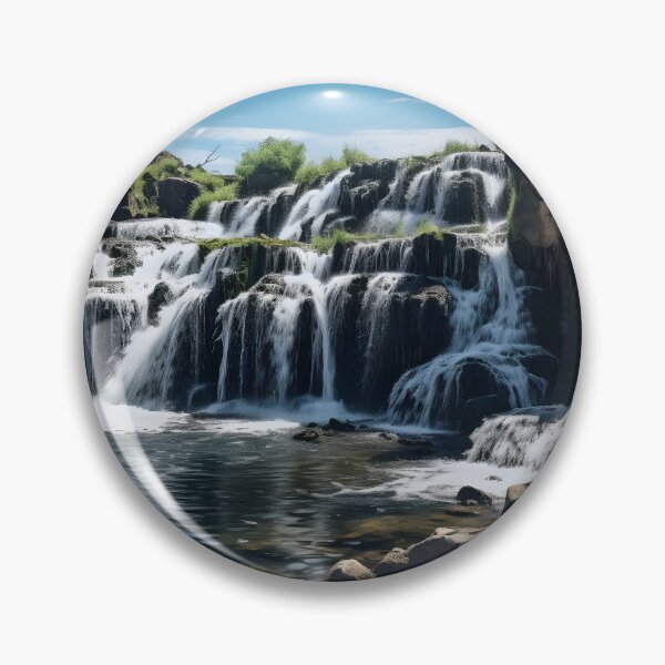 Item preview, A waterfall with rocks and grass designed and sold by johndesign88.