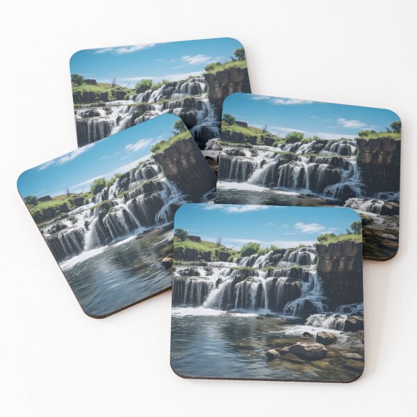 Item preview, A waterfall with rocks and grass designed and sold by johndesign88.