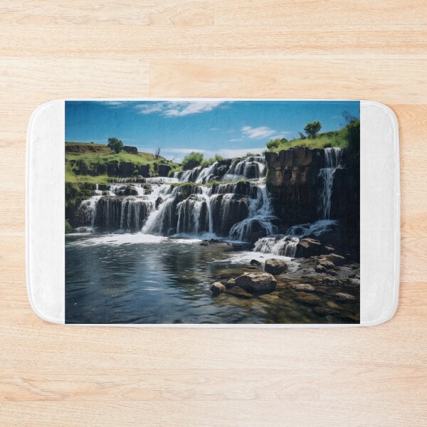 Item preview, A waterfall with rocks and grass designed and sold by johndesign88.
