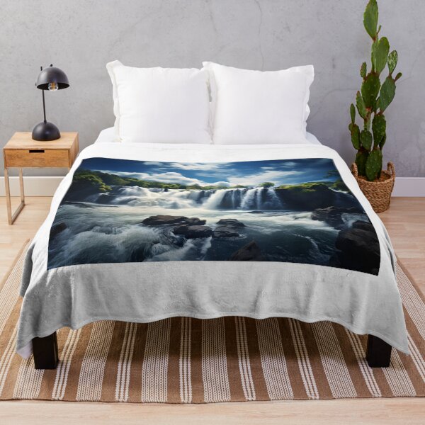 Item preview, A waterfall with trees and rocks designed and sold by johndesign88.
