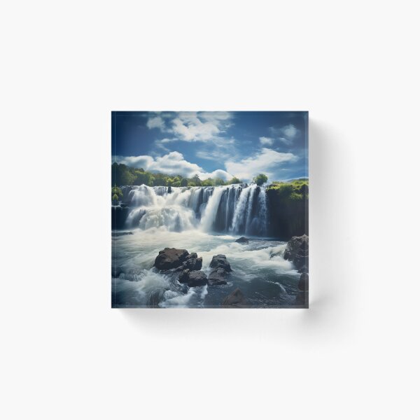 Item preview, A waterfall with trees and rocks designed and sold by johndesign88.