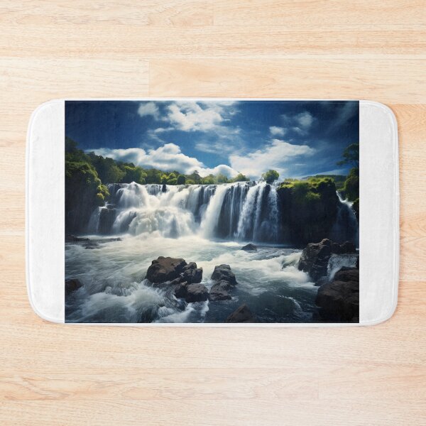 Item preview, A waterfall with trees and rocks designed and sold by johndesign88.