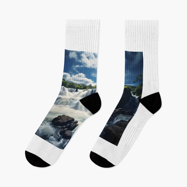 Item preview, A waterfall with trees and rocks designed and sold by johndesign88.