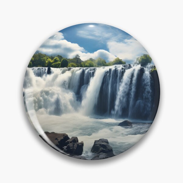 Item preview, A waterfall with trees and rocks designed and sold by johndesign88.