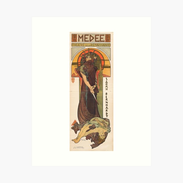 Aperçu de l'œuvre Médée, d'Alphonse Mucha. HAUTE DÉFINITION créée et vendue par MINDTHECHERRY.