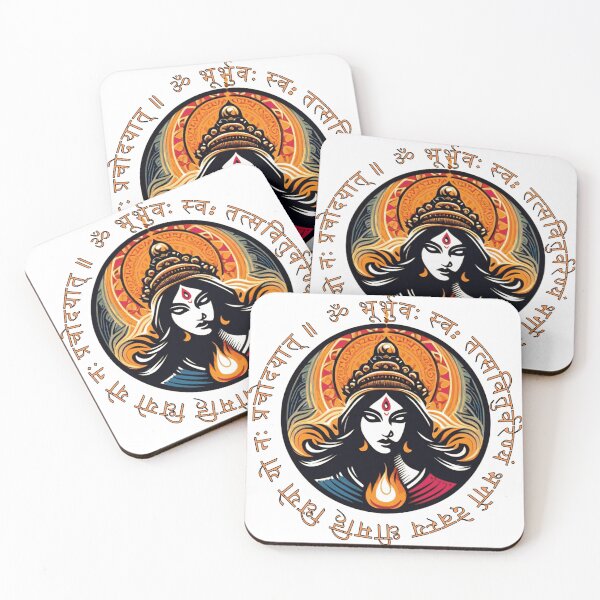 Item preview, Hindu Goddess Gayatri with Verse Gayatri Mantra designed and sold by Ghost-Aakash488.