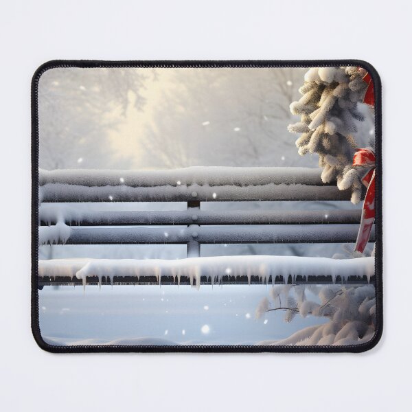 Item preview, A snow covered bench with a bow and a tree designed and sold by johndesign88.