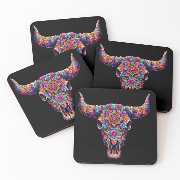 Item preview, Polish Pottery Folk Art Abstract Bull Skull designed and sold by Pati-Design.