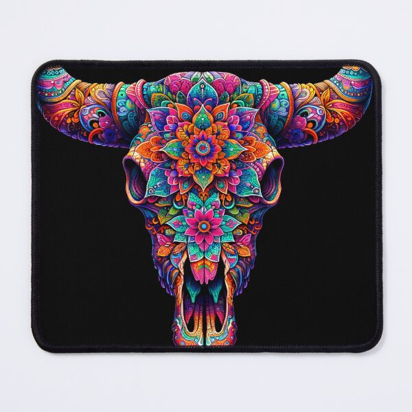 Item preview, Polish Pottery Folk Art Abstract Bull Skull designed and sold by Pati-Design.