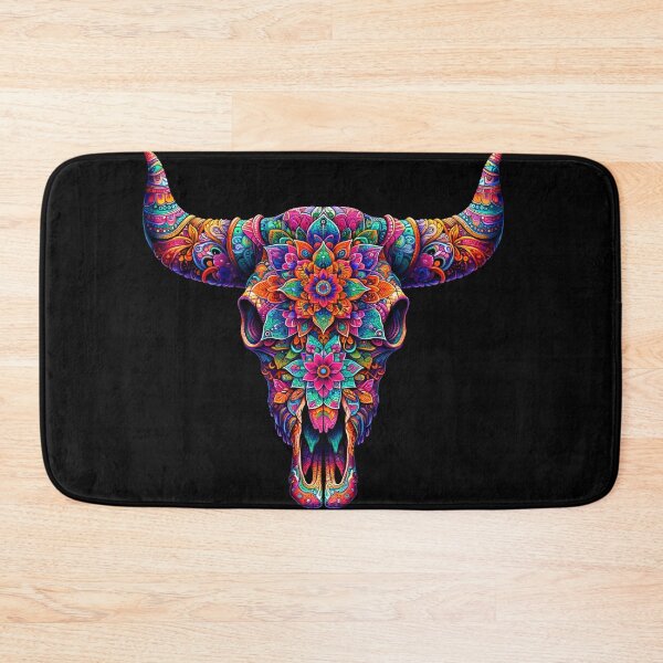 Item preview, Polish Pottery Folk Art Abstract Bull Skull designed and sold by Pati-Design.