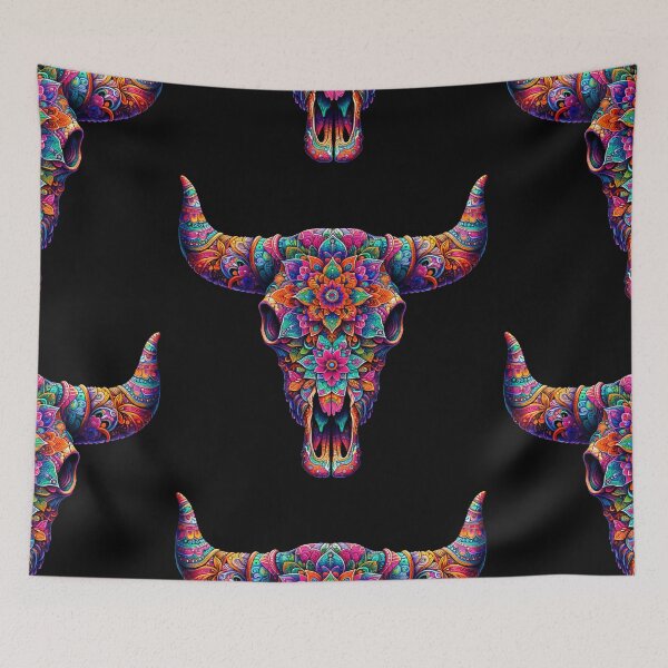 Item preview, Polish Pottery Folk Art Abstract Bull Skull designed and sold by Pati-Design.