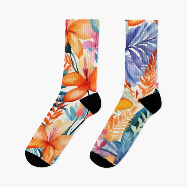 Item preview, Tropical leaves and flowers in summer designed and sold by ooHalloo.