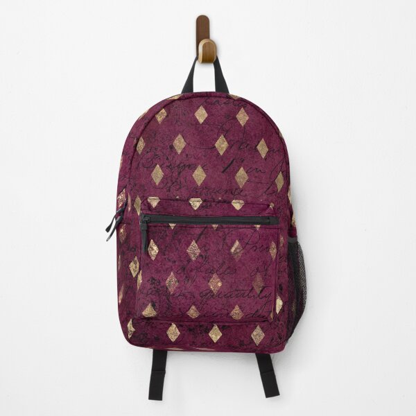 Item preview, Burgundy Velvet with Gold Diamond Pattern designed and sold by Sarah Walton.
