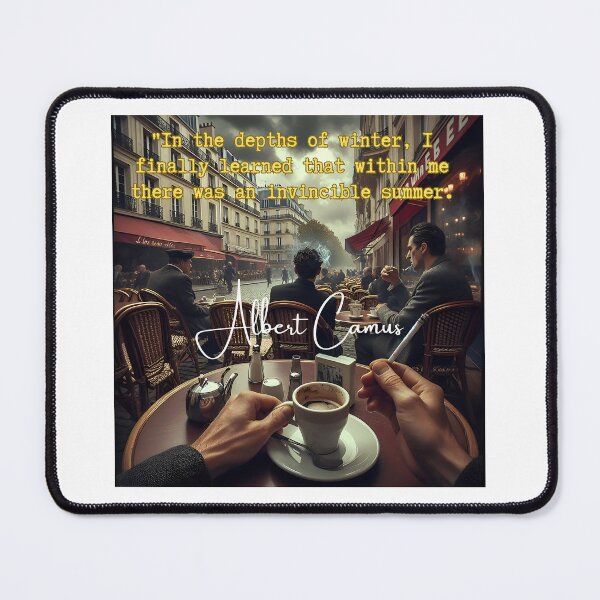 Item preview, Paris café with inspirational quote from Albert Camus designed and sold by Kernow-Clothing.
