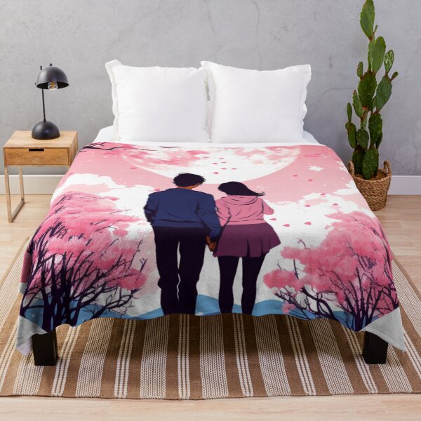 Item preview, Cherry Blossom Love: Romantic Couple Amidst Blooms for Valentine's Day designed and sold by Blendfactor.