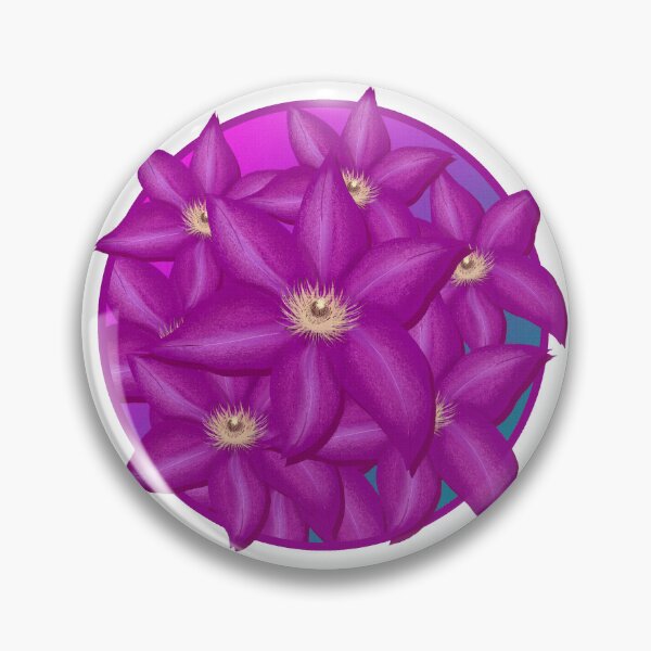 Aperçu de l'œuvre Fleur de clématite violette créée et vendue par InkWellINever.