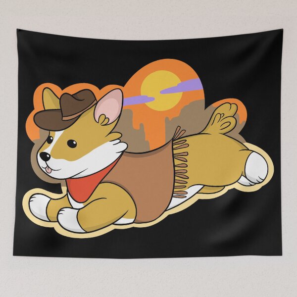 Artikelvorschau, Kawaii Corgi-Cowboy entworfen und verkauft von DrawsCutePaws.