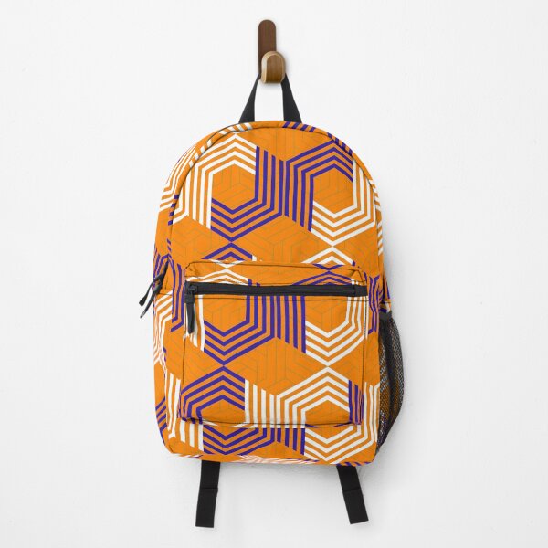 Item preview, A03001 HEXAGON GEOMETRIC ORANGE BLUE RETRO PATTERN - VECTOR VINTAGE ABSTRACT SHAPE ART PRINT DESIGN designed and sold by HoneyBlizz.