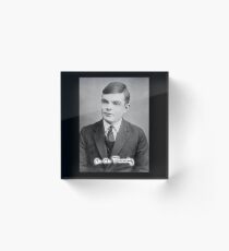 TURING, Alan Turing, age 16 with signature. Acrylic Block