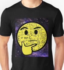Thinking Emoji - Math, Physics, Space, E =mc², Nerdy, Geeky Unisex T-Shirt