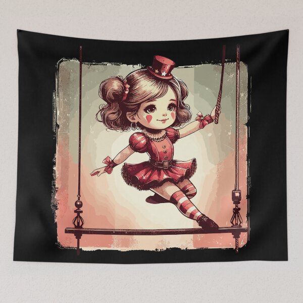 Item preview, Circus girl give show on flying trapeze designed and sold by TomFrontierArt.
