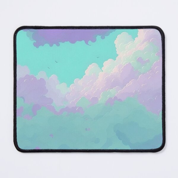 Artikelvorschau, Hellviolette, mintfarbene und butterfarbene Wolken entworfen und verkauft von TondoMeander.