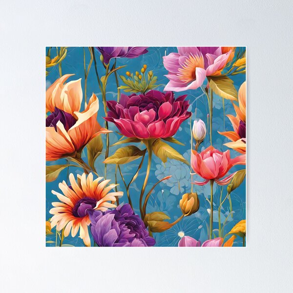 blue flowers Poster
