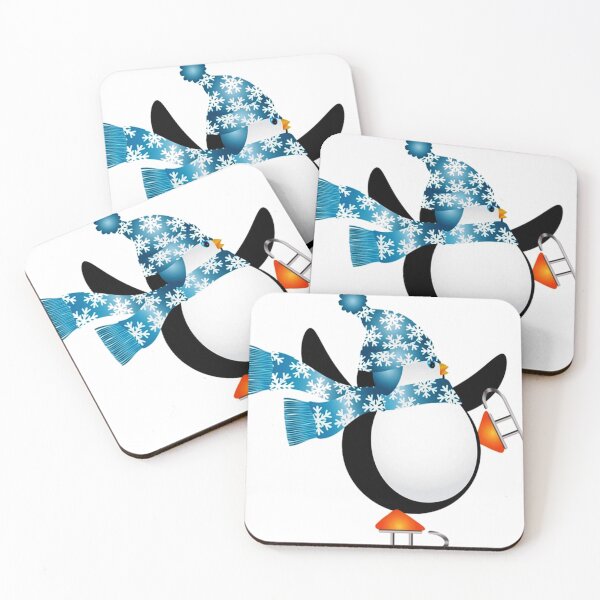 Item preview, Penguin Ice Skating Ice Skate Ice Rink, Cartoon Penguin Skiing designed and sold by josef95.
